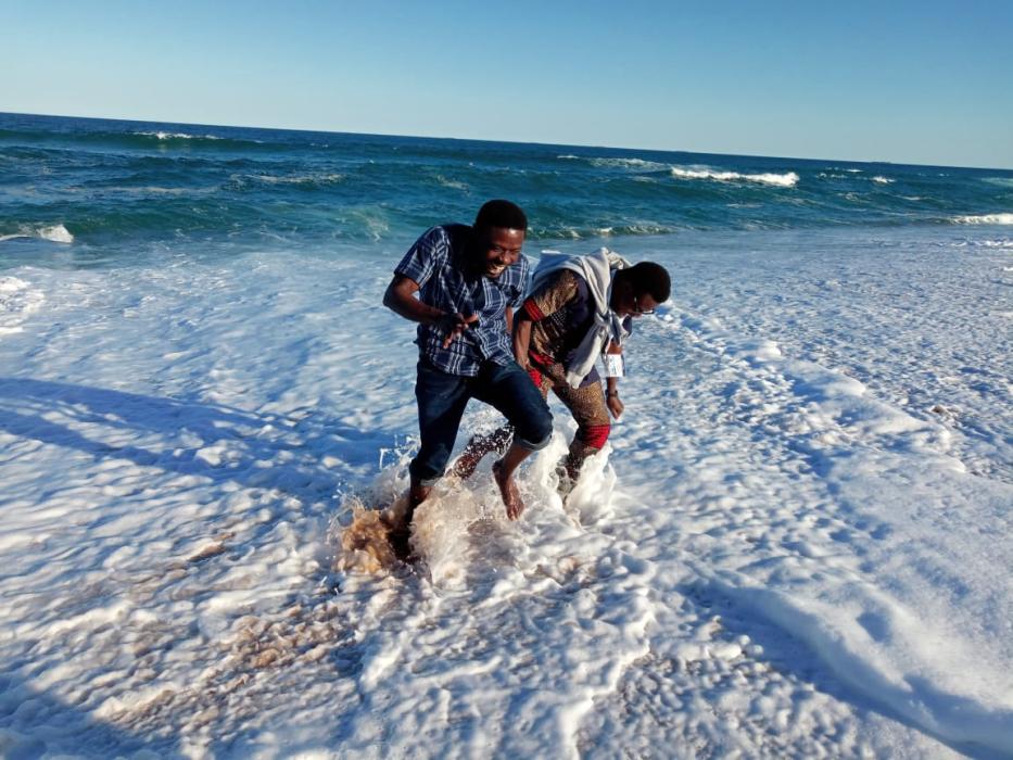 Sunday and Adedotun having fun moments